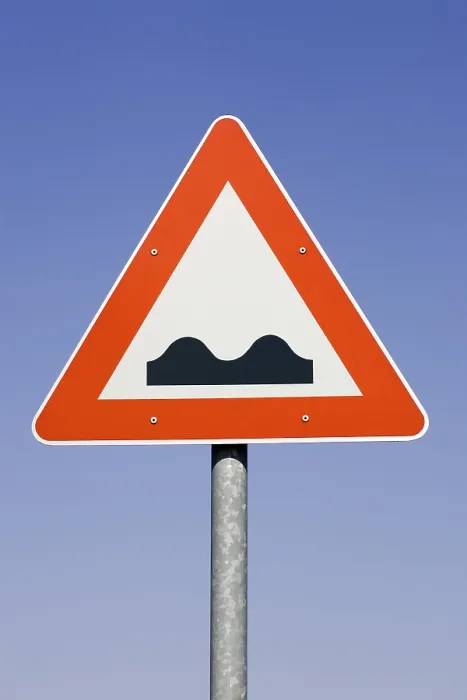 Framed Print : Bumpy Road Warning Print Framed Print : Bumpy Road Warning Print