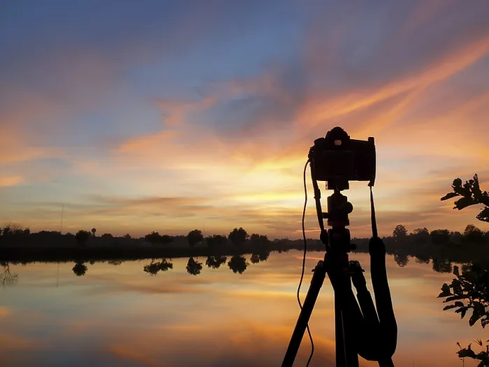 Framed Print : Silhouette of a Camera at Sunset Print Framed Print : Silhouette of a Camera at Sunset Print