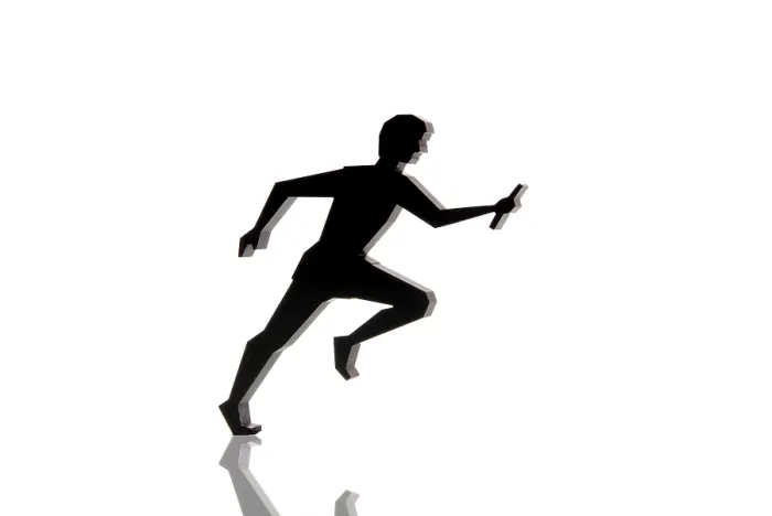Framed Print : Silhouette of a Relay Runner Print Framed Print : Silhouette of a Relay Runner Print