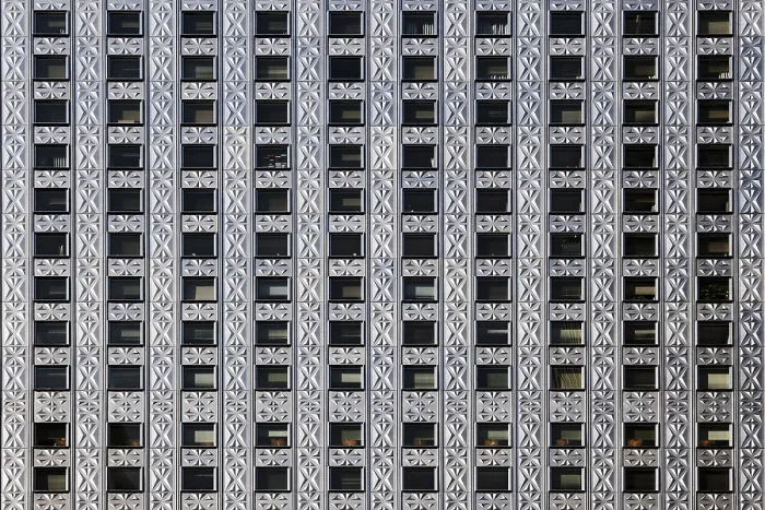 Framed Print : Silver Facade of Manhattan Skyscraper Print Framed Print : Silver Facade of Manhattan Skyscraper Print