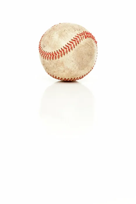 Framed Print : Single Baseball Print on White Reflective Background Framed Print : Single Baseball Print on White Reflective Background