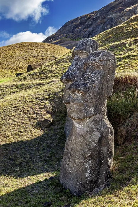 Framed Print : A Single Moai Statue Print from Easter Island Framed Print : A Single Moai Statue Print from Easter Island