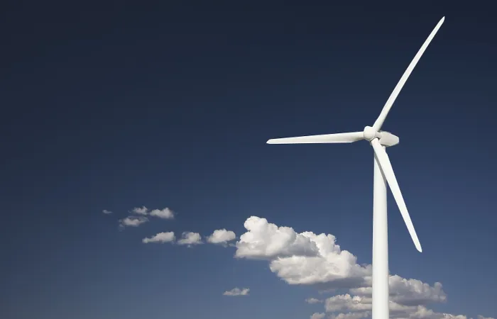 Framed Print : Single Wind Turbine Print: Blue Sky Landscape Framed Print : Single Wind Turbine Print: Blue Sky Landscape