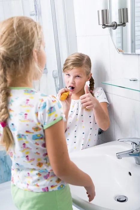 Framed Print : Sisters Brushing Teeth in the Bathroom Print Framed Print : Sisters Brushing Teeth in the Bathroom Print