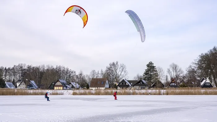 Framed Print : Skating on Lake Dummer Print, Germany
