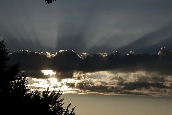 Framed Print : Germany Sky with Clouds and Sunbeams Print, August Framed Print : Germany Sky with Clouds and Sunbeams Print, August