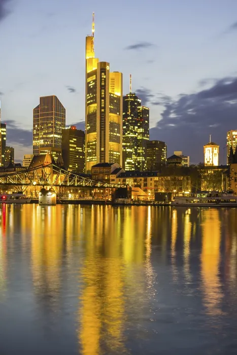Framed Print : Frankfurt Skyline Print at Twilight Framed Print : Frankfurt Skyline Print at Twilight