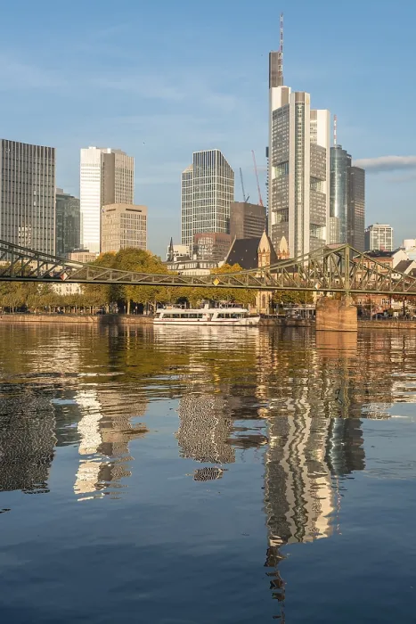 Framed Print : Frankfurt Skyline Print - Morning Reflection Framed Print : Frankfurt Skyline Print - Morning Reflection