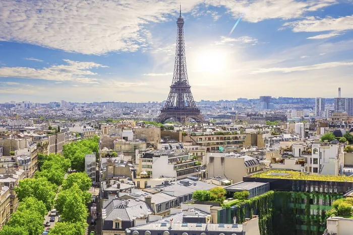 Framed Print : Paris Centre and Eiffel Tower Print