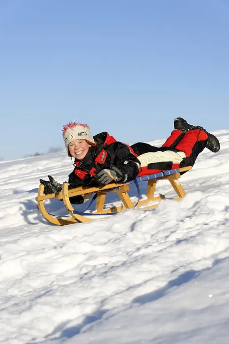 Framed Print : Sledding Scene, Print