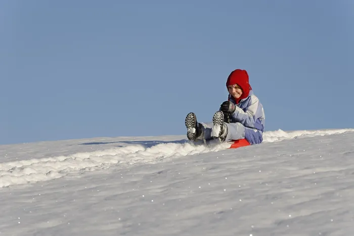 Framed Print : Sledding Print: Winter Fun on a Hill Framed Print : Sledding Print: Winter Fun on a Hill