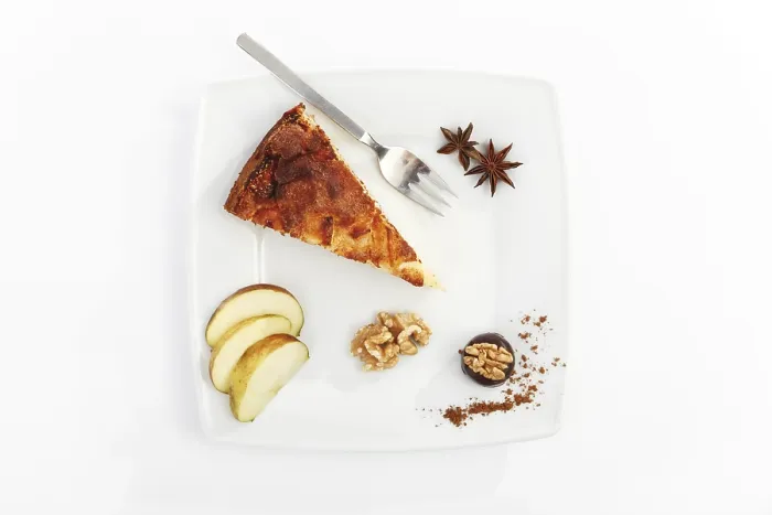 Framed Print : Slice of Apple Pie with Apples and Walnuts Print Framed Print : Slice of Apple Pie with Apples and Walnuts Print