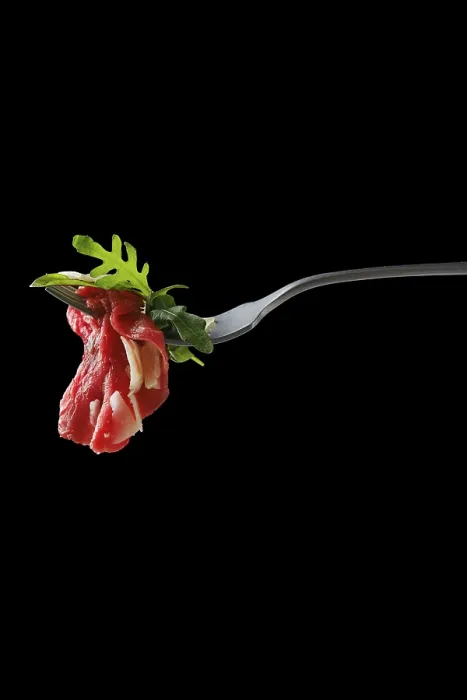 Framed Print : Marbled Beef Carpaccio Print on Black Background Framed Print : Marbled Beef Carpaccio Print on Black Background