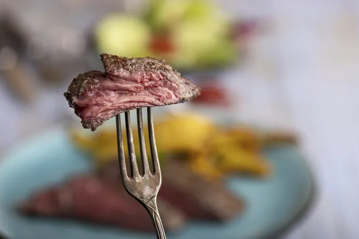 Framed Print : Slice of Steak on a Fork Print Framed Print : Slice of Steak on a Fork Print