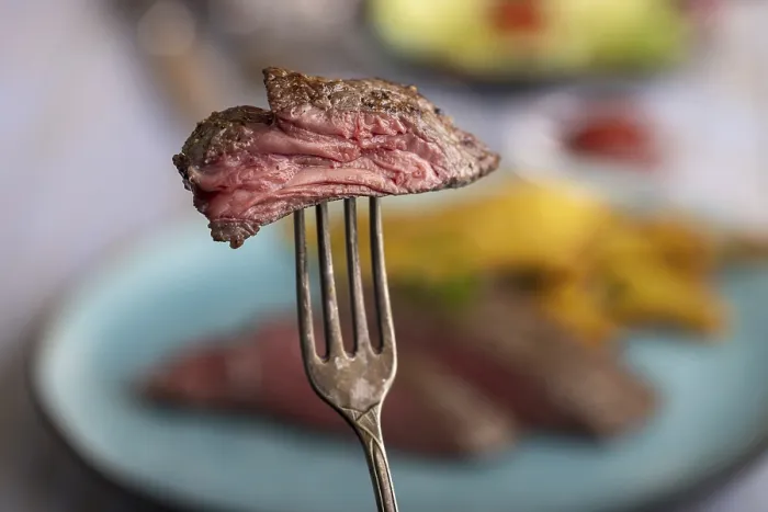 Framed Print : Slice of Steak on a Fork Print Framed Print : Slice of Steak on a Fork Print