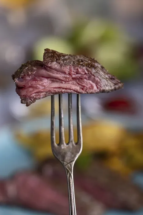 Framed Print : Slice of Steak on a Fork Print Framed Print : Slice of Steak on a Fork Print