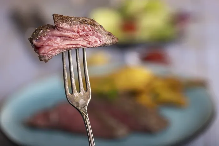Framed Print : Slice of Steak on a Fork Print Framed Print : Slice of Steak on a Fork Print