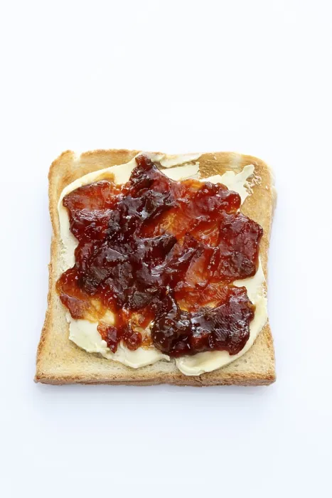 Framed Print : Toasted Slice of Bread Print with Rosehip-Apple Jam Framed Print : Toasted Slice of Bread Print with Rosehip-Apple Jam