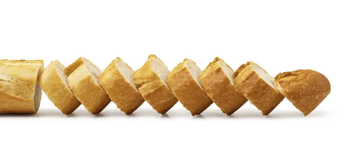 Framed Print : Sliced Bread Print on White Background Framed Print : Sliced Bread Print on White Background
