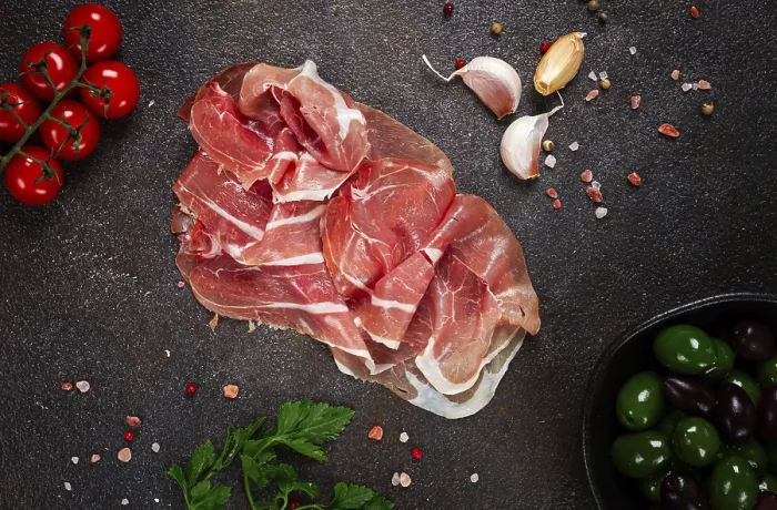Framed Print : Dark Background Sliced Ham Print Framed Print : Dark Background Sliced Ham Print
