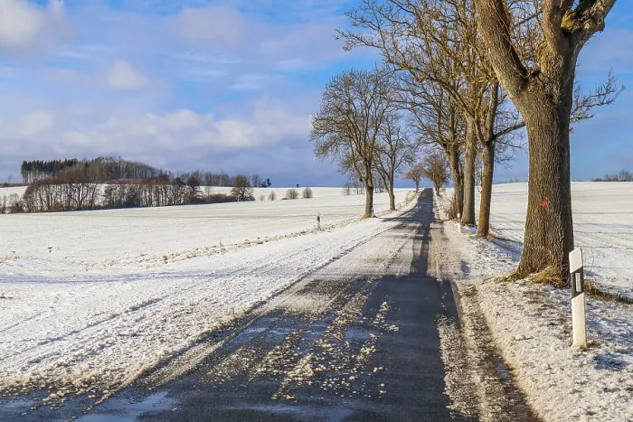 Framed Print : Slippery Road Surface in Winter Print Framed Print : Slippery Road Surface in Winter Print
