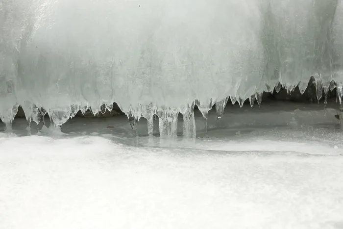 Framed Print : Spring Slots Print with Tiny Icicles Dripping Framed Print : Spring Slots Print with Tiny Icicles Dripping