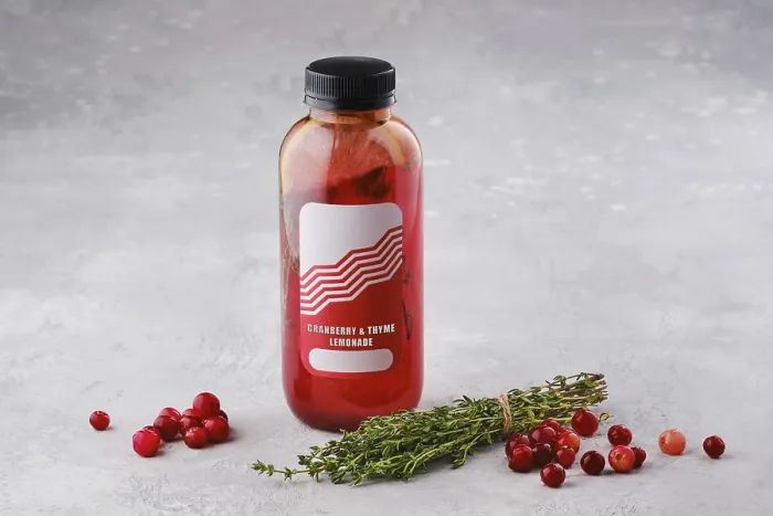 Framed Print : Small Bottle with Cranberry and Thyme Lemonade Print Framed Print : Small Bottle with Cranberry and Thyme Lemonade Print