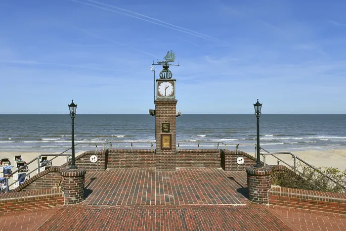 Framed Print : Wangerooge Beach Clock Tower Print, Germany Framed Print : Wangerooge Beach Clock Tower Print, Germany
