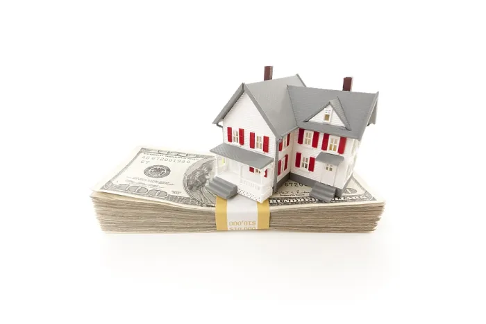 Framed Print : Small House on Stack of Hundred Dollar Bills Print Framed Print : Small House on Stack of Hundred Dollar Bills Print