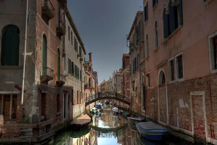 Framed Print : Venice Canal Print - Iron Bridge Reflection Framed Print : Venice Canal Print - Iron Bridge Reflection