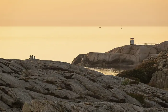 Framed Print : Small Lighthouse at Sunset Print, Smögen, Sweden Framed Print : Small Lighthouse at Sunset Print, Smögen, Sweden