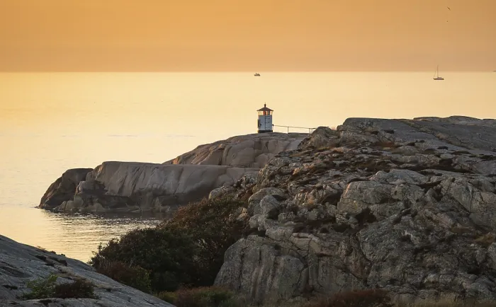 Framed Print : Small Lighthouse at Sunset Print, Smogen, Sweden Framed Print : Small Lighthouse at Sunset Print, Smogen, Sweden
