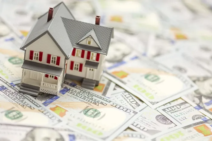 Framed Print : Small Model House on $100 Bills Print Framed Print : Small Model House on $100 Bills Print
