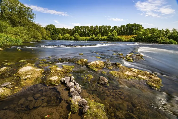 Framed Print : Small Rapids in the River Lippe Print, North Rhine-Westphalia Framed Print : Small Rapids in the River Lippe Print, North Rhine-Westphalia