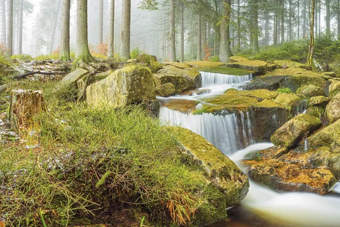 Framed Print : Small Waterfall, Kalte Bode, Harz Print Framed Print : Small Waterfall, Kalte Bode, Harz Print