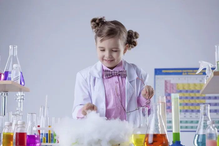 Framed Print : Smiling Chemist Conducts Experiment Print Framed Print : Smiling Chemist Conducts Experiment Print