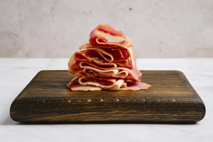 Framed Print : Smoked Bacon Pieces Print Framed Print : Smoked Bacon Pieces Print
