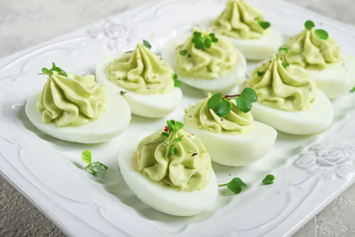 Framed Print : Homemade Stuffed Eggs with Avocado Print Framed Print : Homemade Stuffed Eggs with Avocado Print