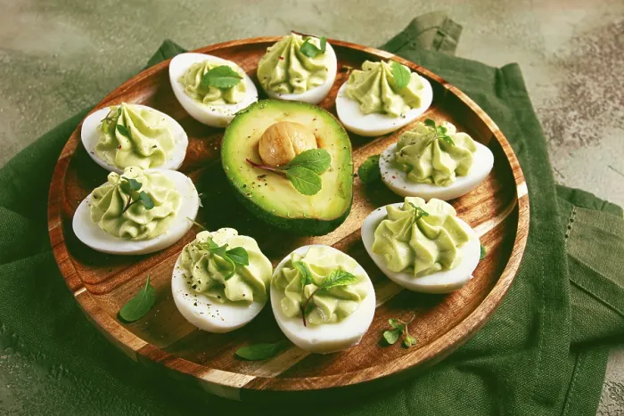 Framed Print : Homemade Stuffed Eggs with Avocado Print Framed Print : Homemade Stuffed Eggs with Avocado Print