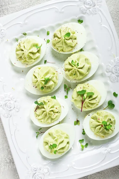 Framed Print : Homemade Stuffed Eggs with Avocado Print Framed Print : Homemade Stuffed Eggs with Avocado Print