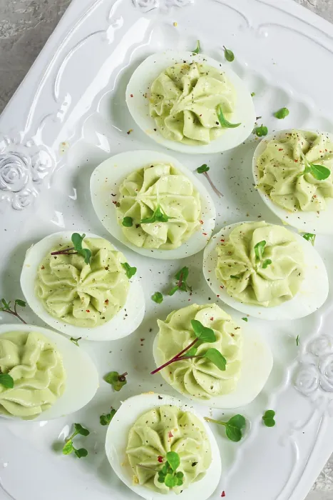 Framed Print : Homemade Stuffed Eggs with Avocado Print Framed Print : Homemade Stuffed Eggs with Avocado Print
