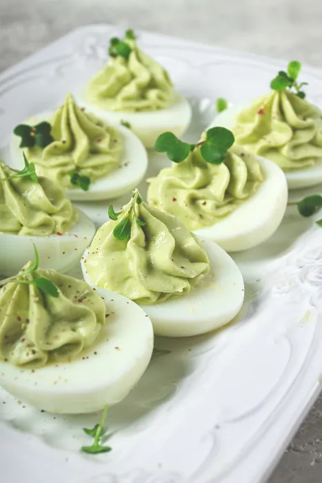 Framed Print : Homemade Stuffed Eggs with Avocado Print Framed Print : Homemade Stuffed Eggs with Avocado Print