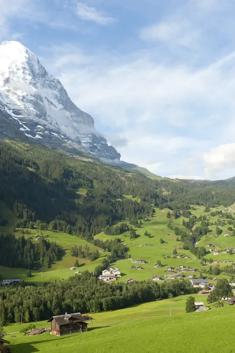 Framed Print : Snow-capped Mt Eiger Print, Grindelwald, Switzerland