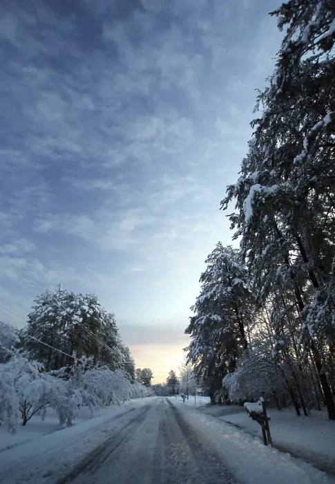 Framed Print : Snow Covered Road Print