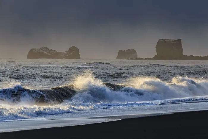Framed Print : Dyrholaey Beach Winter Landscape Print Framed Print : Dyrholaey Beach Winter Landscape Print