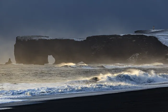 Framed Print : Winter Landscape Print: Dyrholaey, Vik, Iceland Framed Print : Winter Landscape Print: Dyrholaey, Vik, Iceland