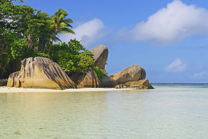 Framed Print : Source d'Argent Beach Print, La Digue Island Framed Print : Source d'Argent Beach Print, La Digue Island