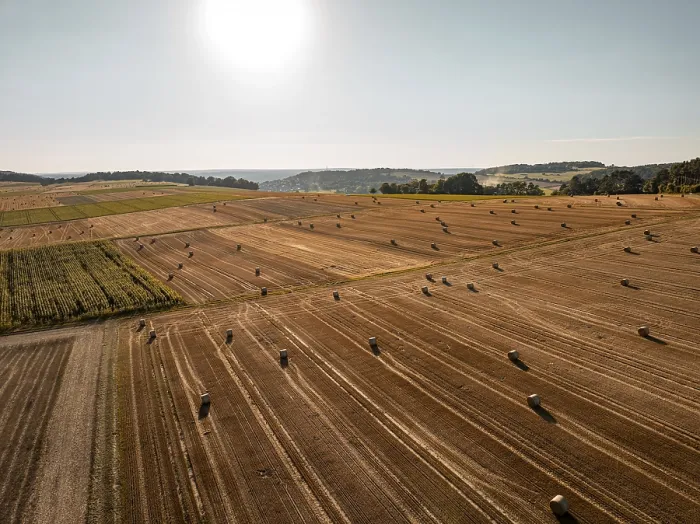 Framed Print : Spacious fields with straw bales, Gechingen, Germany print Framed Print : Spacious fields with straw bales, Gechingen, Germany print