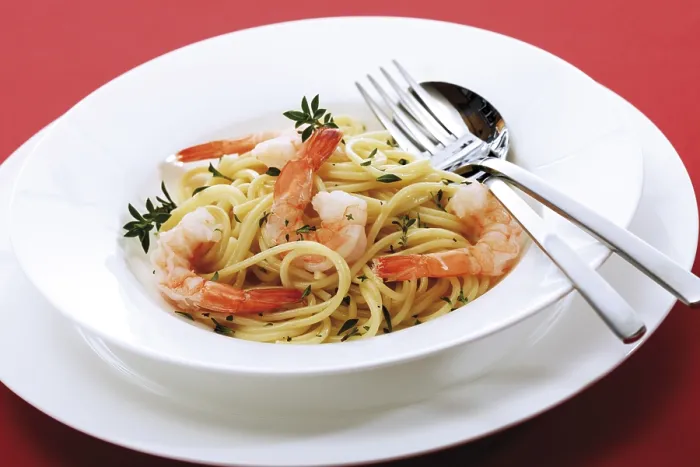Framed Print : Spaghetti and Shrimp Print Framed Print : Spaghetti and Shrimp Print