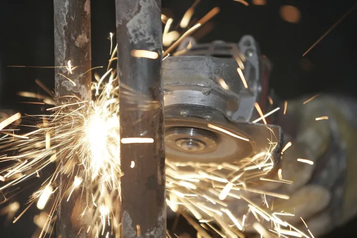 Framed Print : Metal Sparks Print from Grinder Operation Framed Print : Metal Sparks Print from Grinder Operation